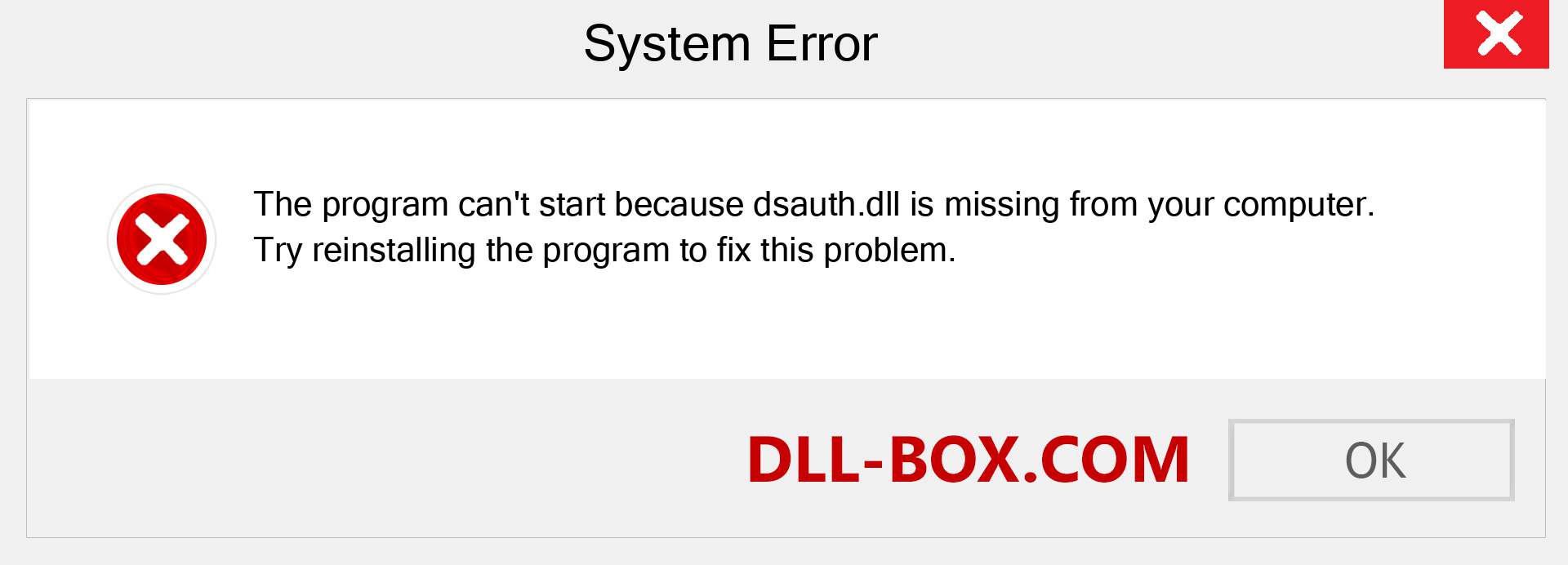  dsauth.dll file is missing?. Download for Windows 7, 8, 10 - Fix  dsauth dll Missing Error on Windows, photos, images